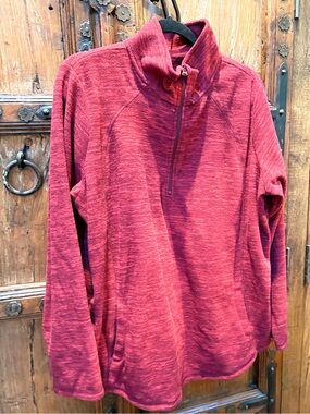 St John’s Bay half zip red pullover 
Sz XXL